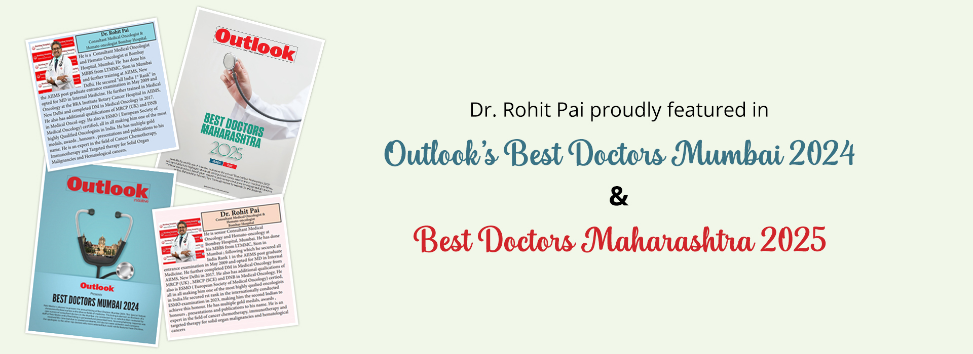 Awarded Outlooks Best Doctor in Mumbai 2024 and Best Doctor in Maharashtra 2025